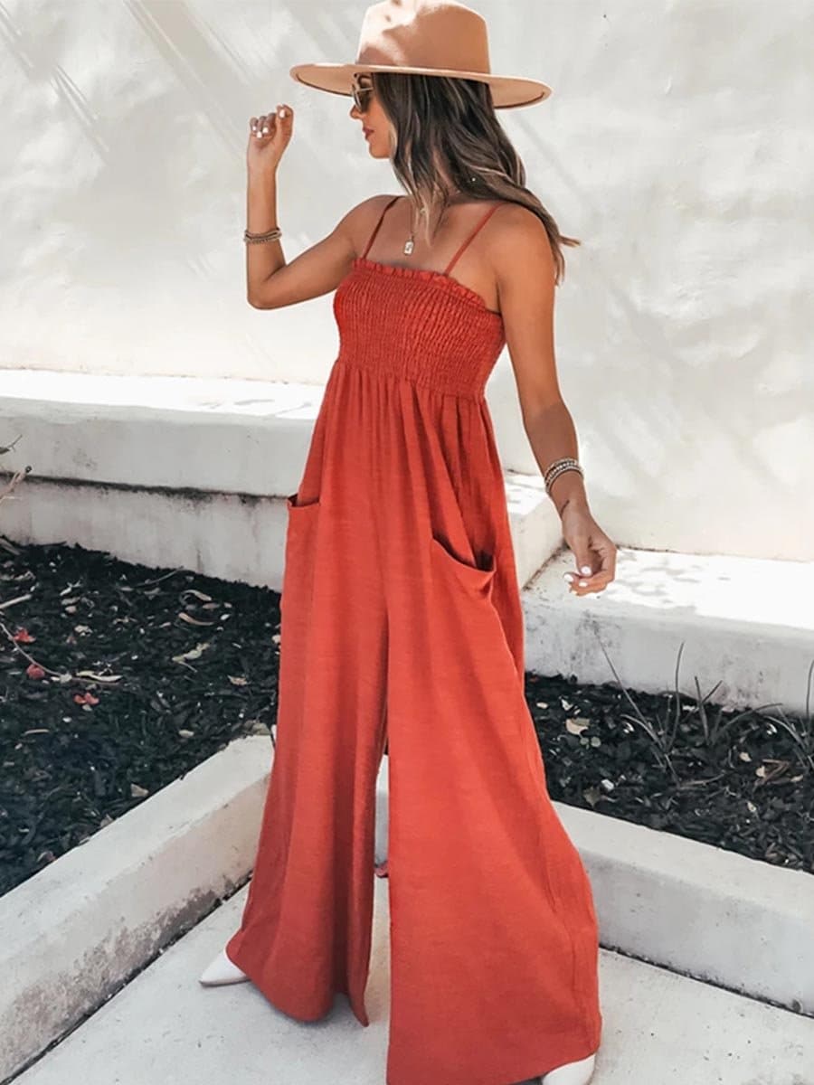 Sling Pocket High Waist Jumpsuit