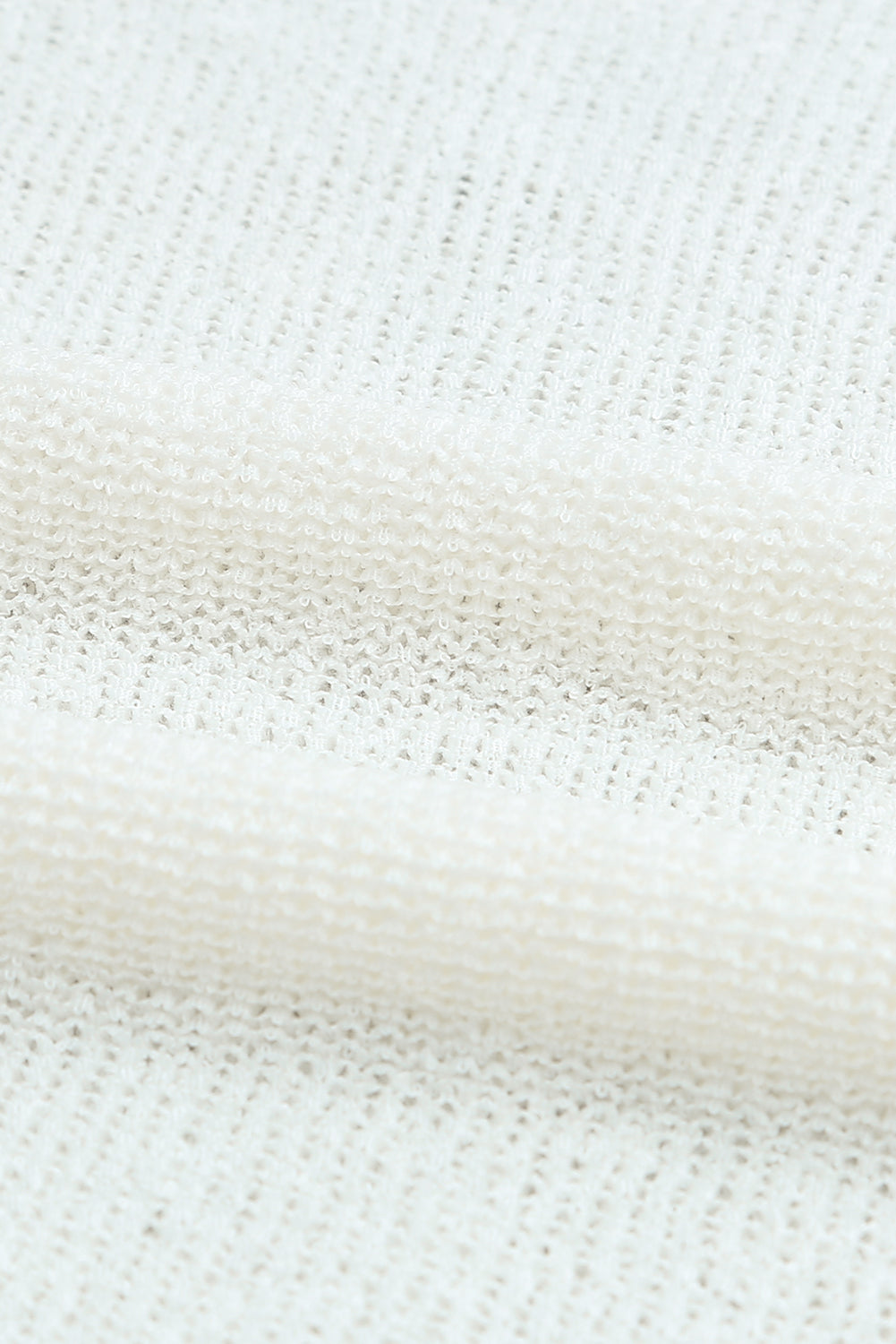 White Solid Drop Shoulder Pullover Sweater