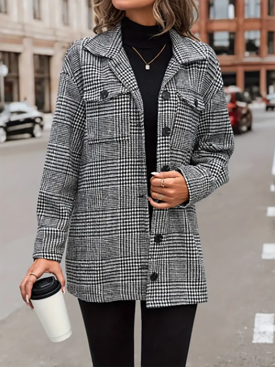 Plaid Flap Pocket Jacket