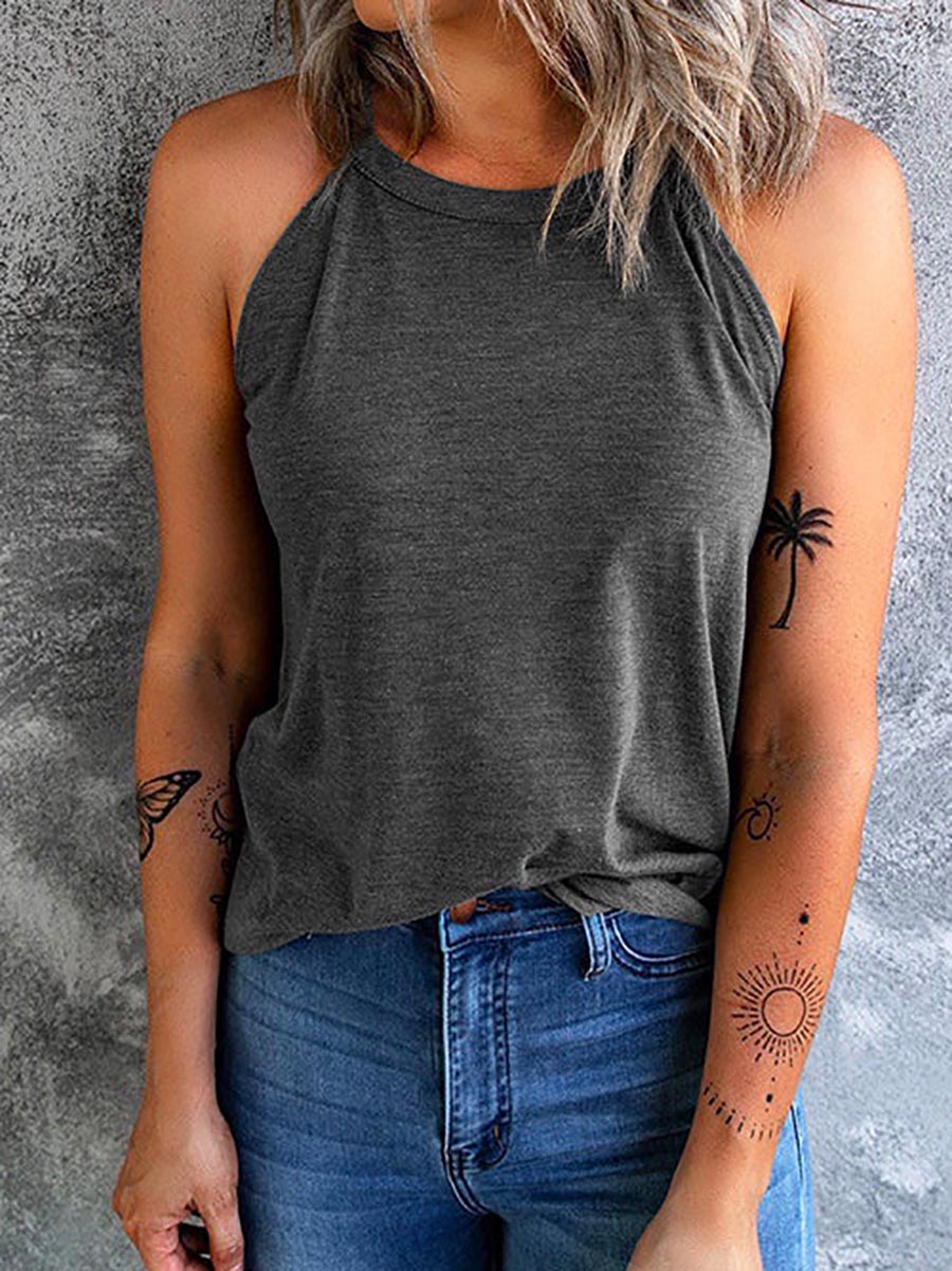 Solid Crewneck Summer Cami Top(6 colors)